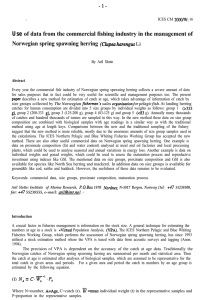 Use of data from the commercial fishing industry in the... Norwegian spring spawning herring