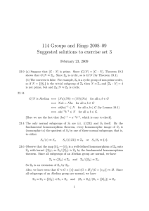 114 Groups and Rings 2008–09 Suggested solutions to exercise set 3