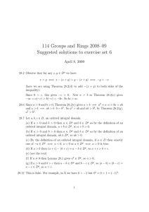 114 Groups and Rings 2008–09 Suggested solutions to exercise set 6