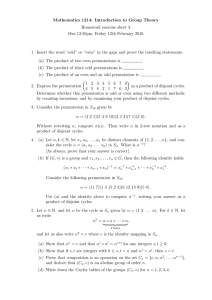 Mathematics 1214: Introduction to Group Theory Homework exercise sheet 3