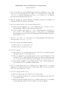 Mathematics 1214: Introduction to Group Theory Exercise sheet 11