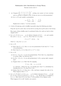 Mathematics 1214: Introduction to Group Theory Tutorial exercise sheet 3