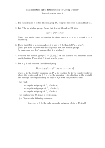 Mathematics 1214: Introduction to Group Theory Tutorial exercise sheet 8
