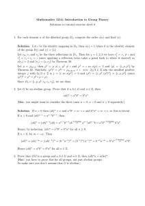 Mathematics 1214: Introduction to Group Theory