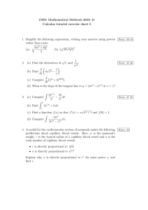 1M01 Mathematical Methods 2010–11 Calculus tutorial exercise sheet 5