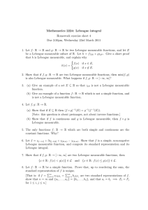 Mathematics 2224: Lebesgue integral Homework exercise sheet 4