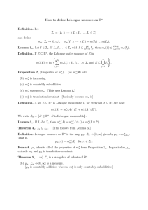How to define Lebesgue measure on R Definition. Let I