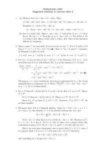 Mathematics 442C Suggested solutions to exercise sheet 2
