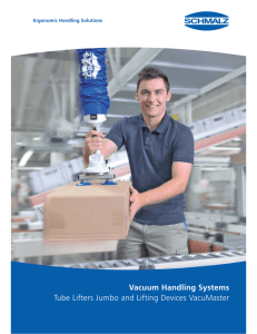 Vacuum Handling Systems Tube Lifters Jumbo and Lifting Devices VacuMaster 53