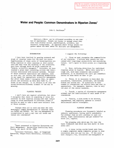 Water and  People:  Common  Denominators  in ...