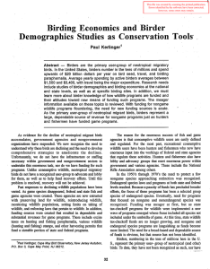 Birding  Economics  and Birder Demographics  Studies Conservation  Tools. -