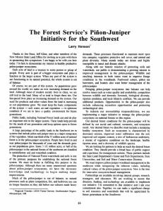 The  Forest  Service's  Piiion-Juniper ens on'