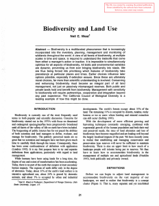 Biodiversity  and  Land  Use