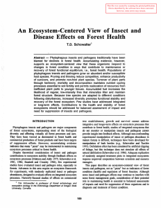 An Ecosystem-Centered  View  of Insect  and T.D.  Schowalter