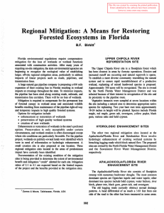 Regional  Mitigation:  A  Means  for ... Forested  Ecosystems  in  Florida B.F.  Birkitt1