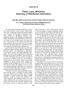 Fisher, Lynx, Wolverine Summary of Distribution Information Appendix B