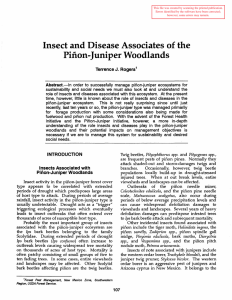 Pifton-Juniper Woodlands Insect and Disease Associates of the Terrence Rogers