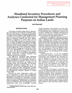 Woodland Inventory Procedures and Analyses Conducted for Management Planning John Waconda
