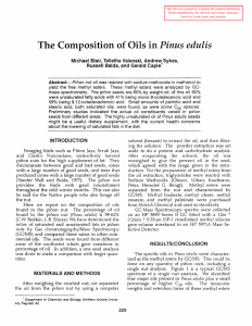 Pinus edulis The Composition of Oils in