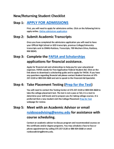 APPLY FOR ADMISSIONS New/Returning Student Checklist Step 1: