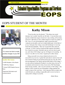Kathy Mixon EOPS STUDENT OF THE MONTH