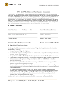 2016–2017 Institutional Verification Document