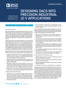 DESIGNING DACS INTO PRECISION INDUSTRIAL 10 V APPLICATIONS TECHNICAL ARTICLE