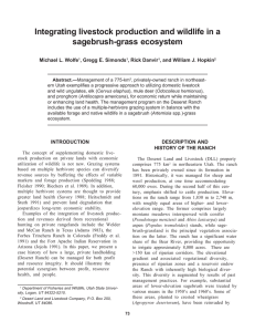 Integrating livestock production and wildlife in a sagebrush-grass ecosystem Michael L. Wolfe