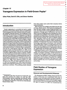 Transgene _Expression  in  Field-Grown Poplar Introduction Chapter 12