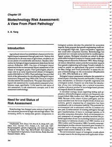 Biotechnology Risk Assessment: A View From  Plant Pathology Chapter33