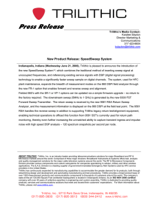 Press  Release  New Product Release: SpeedSweep System