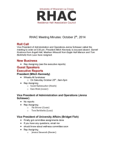 Roll Call RHAC Meeting Minutes: October 2 , 2014
