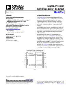 Isolated, Precision Half-Bridge Driver, 4 A Output ADuM7234 Data Sheet