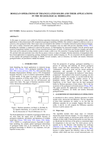 BOOLEAN OPERATIONS OF TRIANGULATED SOLIDS AND THEIR APPLICATIONS