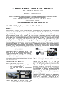 CALIBRATION OF A MOBILE MAPPING CAMERA SYSTEM WITH PHOTOGRAMMETRIC METHODS