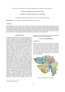 ISPRS Archives XXXVIII-8/W3 Workshop Proceedings: Impact of Climate Change on... Meteorological Centre, India Meteorological Department, Ahmedabad–380 012, India Kamaljit Ray
