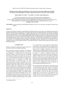 ISPRS Archives XXXVIII-8/W3 Workshop Proceedings: Impact of Climate Change on... REMOTE SENSING DERIVED COMPOSITE VEGETATION HEALTH INDEX THROUGH INVERSION