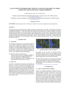 EVALUATION OF STEREOSCOPIC GEOEYE-1 SATELLITE IMAGERY TO ASSESS