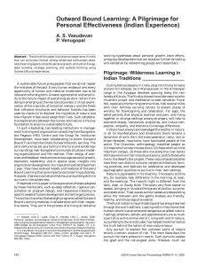 Outward Bound Learning: A Pilgrimage for Personal Effectiveness (Indian Experience) P. Venugopal
