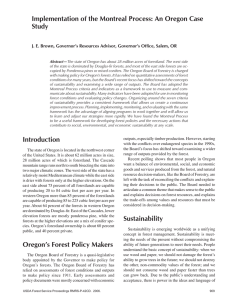 Implementation of the Montreal Process: An Oregon Case Study