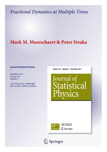 1 23 Fractional Dynamics at Multiple Times Mark M. Meerschaert &amp; Peter Straka