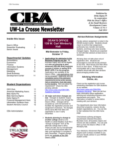 Inside this issue: Departmental Updates Mid-Semester is Friday,