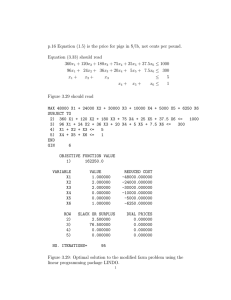 p.16 Equation (1.5) is the price for pigs in $/lb,... Equation (3.33) should read ≤ 1000