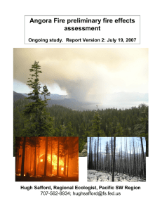 Angora Fire preliminary fire effects assessment