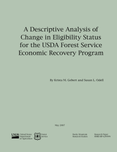 A Descriptive Analysis of Change in Eligibility Status Economic Recovery Program