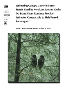 Estimating Canopy Cover in Forest Stands Used by Mexican Spotted Owls: