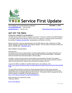 Service First Update HOT OFF THE PRESS
