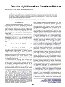 Tests for High-Dimensional Covariance Matrices Song Xi C , Li-Xin Z