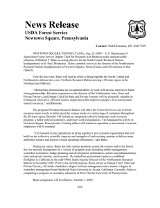 News Release  USDA Forest Service Newtown Square, Pennsylvania