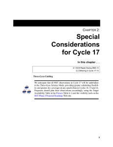 Special Considerations for Cycle 17 C